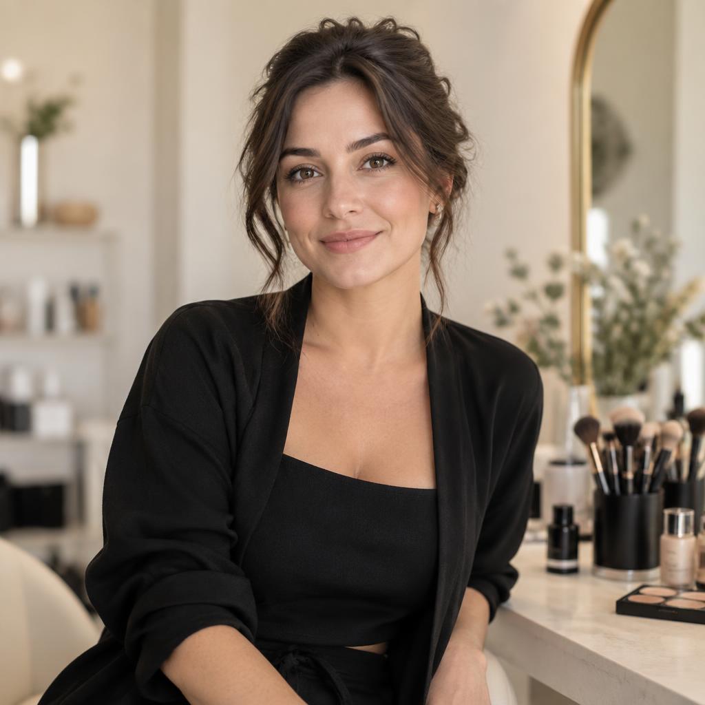 Tatiana în studioul ei de machiaj din Chișinău